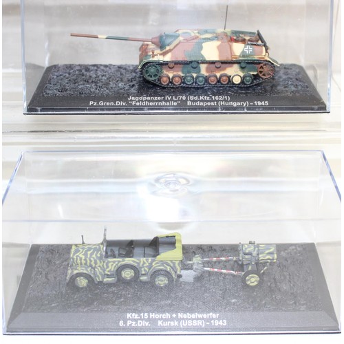 648 - Quantity of scale model WWII military vehicles to include a Brummbar IV, Jagdpanzer IV L/70 and a St... 