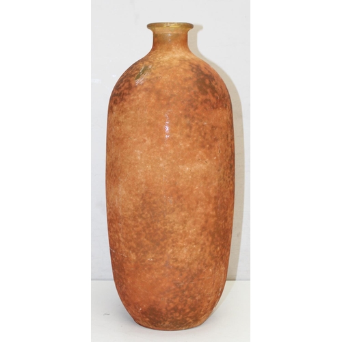 1585 - Recycled orange glass vase by Mica decoration, approx 46cm tall