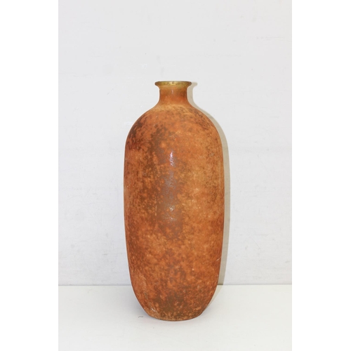 1585 - Recycled orange glass vase by Mica decoration, approx 46cm tall