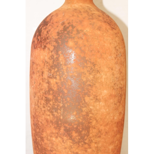 1585 - Recycled orange glass vase by Mica decoration, approx 46cm tall