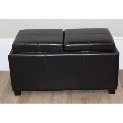 183 - Modern ottoman storage unit with 2 removable seats, approx 90cm H x 45cm D x 50cm W