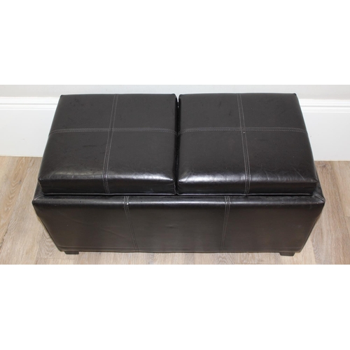 183 - Modern ottoman storage unit with 2 removable seats, approx 90cm H x 45cm D x 50cm W