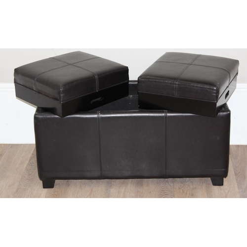 183 - Modern ottoman storage unit with 2 removable seats, approx 90cm H x 45cm D x 50cm W