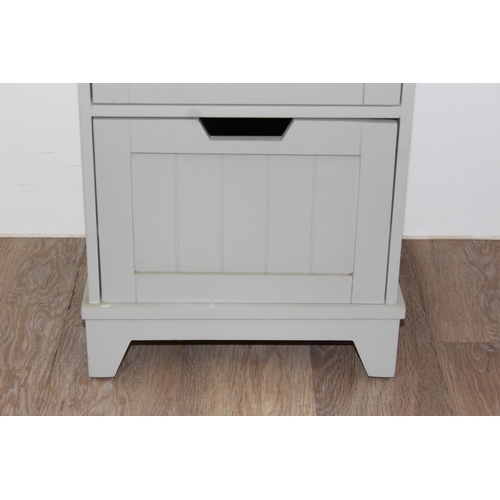 185 - Modern 3 drawer marble topped bathroom storage cabinet, approx 38cm W x 33cm D x 84cm H