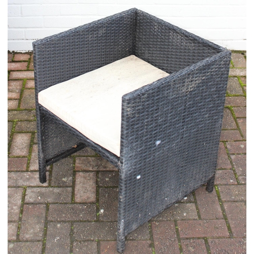 314 - 4 seater cube style rattan garden set, approx 110cm W x 74cm H