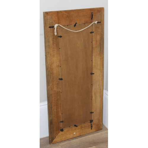 472 - 2 wooden wall hanging mirrors to include one with driftwood effect frame, largest approx 47cm W x 12... 