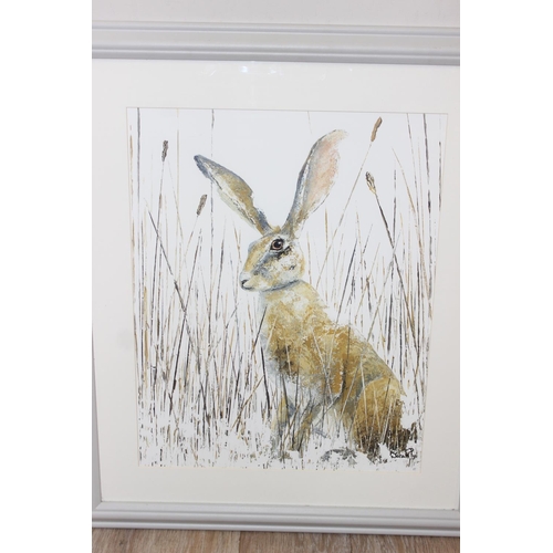 473 - 2 prints to include one by Lisa Jayne Holmes entitled 'Hare with Cow Parsley' and another by Sarah P... 