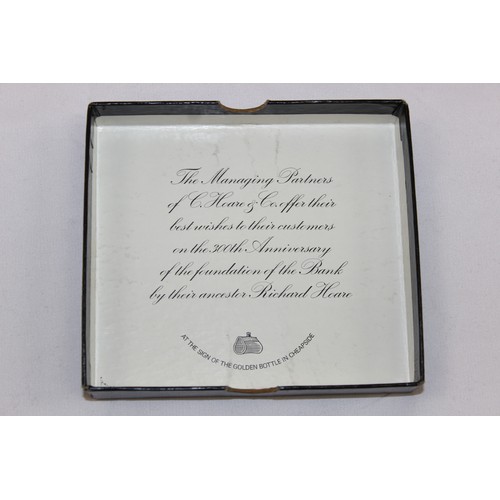 1099L - A vintage Britannia silver (.958) silver dish commemorating the 300th anniversary of the Hoare Bank,... 