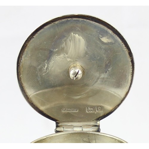 1097 - An Edwardian silver chocolate pot with angular ebony handle to the side, marked for Birmingham 1902 ... 