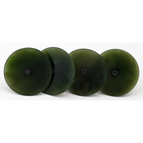 9 - Pounamu Menu or Place Card Holders

A set of 4 early 20th century silver and New Zealand green Pouna... 