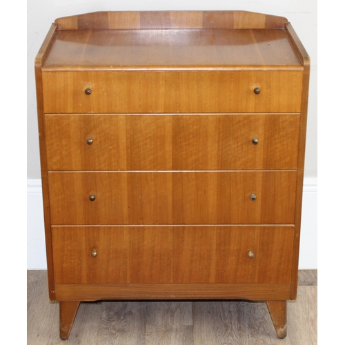 46 - A retro 4 drawer chest of drawers by Lebus Furniture, approx 76cm wide x 46cm deep x 96cm tall