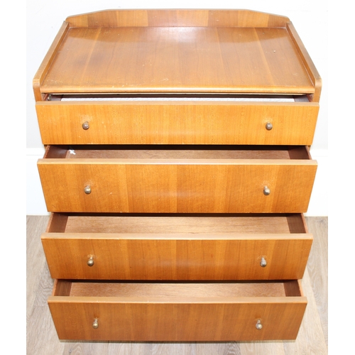 46 - A retro 4 drawer chest of drawers by Lebus Furniture, approx 76cm wide x 46cm deep x 96cm tall