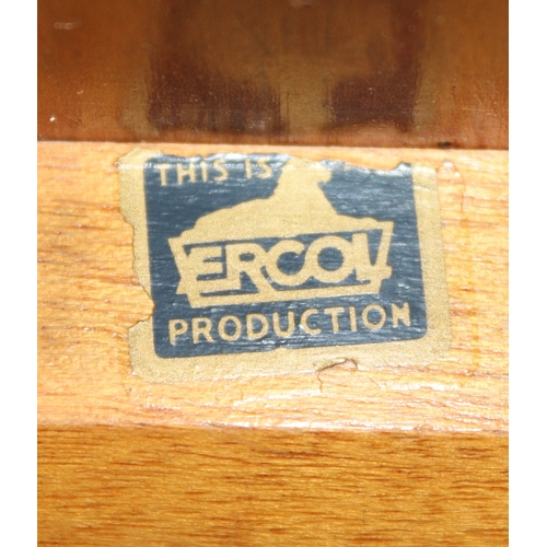 29 - A retro Ercol side table with blonde finish, blue & gold transfer label, approx 69cm wide x 43cm dee... 