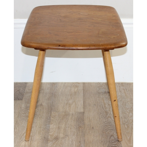 29 - A retro Ercol side table with blonde finish, blue & gold transfer label, approx 69cm wide x 43cm dee... 