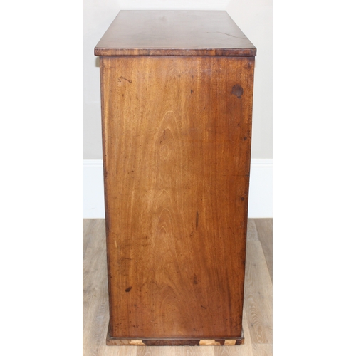 198G - A Victorian mahogany 2 over 4 chest of drawers with turned wooden handles, approx 120cm wide x 55cm ... 