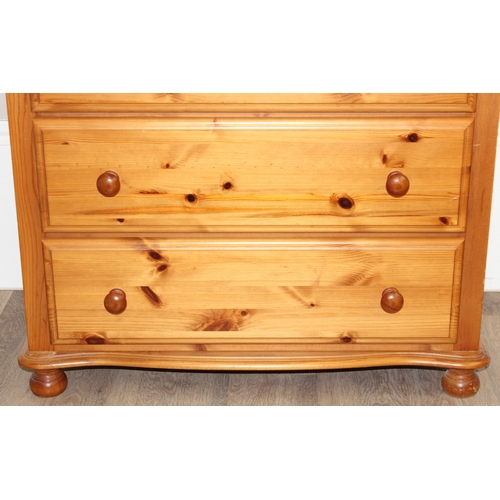 52 - A modern pine 5 drawer chest of drawers, approx 79cm wide x 48cm deep x 111cm tall