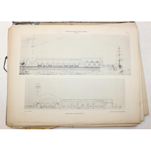 514 - 2 antique French architectural plate books; Les Medailles des Concours d'Architecture, and Fragments... 