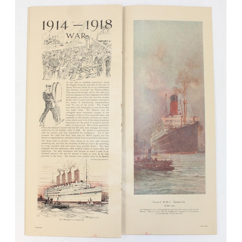 515 - Antique promotional booklet from the Cunard Line 'Eight Decades of Progress', produced for the Briti... 