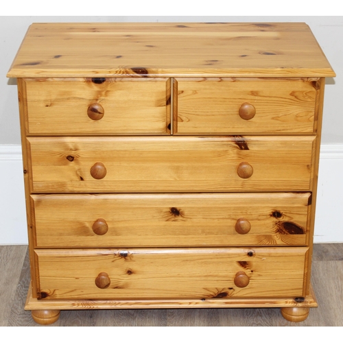 62 - A modern pine 2 over 3 chest of drawers, approx 84cm x 45cm x 77cm