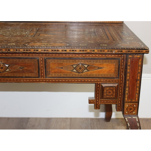 13 - A superb quality highly decorative Syrian or North African Moorish Mashrabiya style desk, dated 1930... 