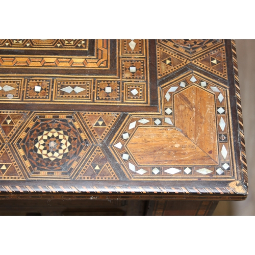 13 - A superb quality highly decorative Syrian or North African Moorish Mashrabiya style desk, dated 1930... 