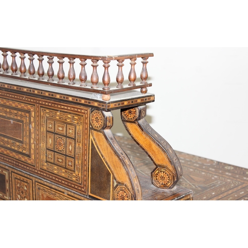 13 - A superb quality highly decorative Syrian or North African Moorish Mashrabiya style desk, dated 1930... 