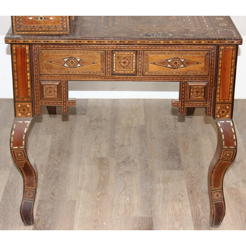 13 - A superb quality highly decorative Syrian or North African Moorish Mashrabiya style desk, dated 1930... 