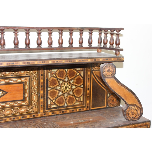 13 - A superb quality highly decorative Syrian or North African Moorish Mashrabiya style desk, dated 1930... 