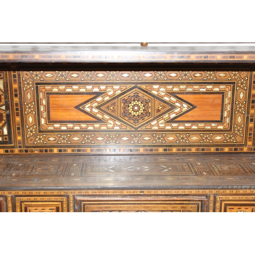 13 - A superb quality highly decorative Syrian or North African Moorish Mashrabiya style desk, dated 1930... 