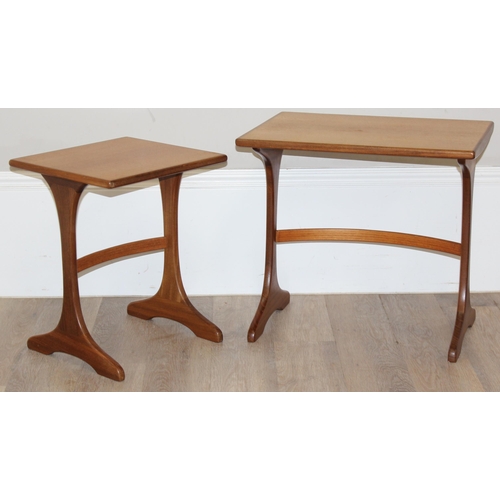 67 - 2 retro G-Plan side tables, 2 from a nest of 3, the largest approx 56cm wide x 40cm deep x 51cm tall