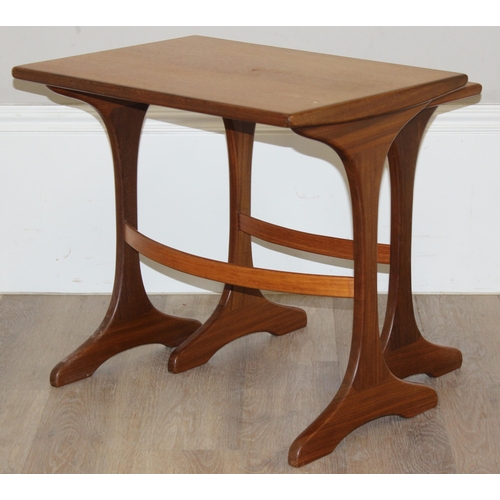 67 - 2 retro G-Plan side tables, 2 from a nest of 3, the largest approx 56cm wide x 40cm deep x 51cm tall