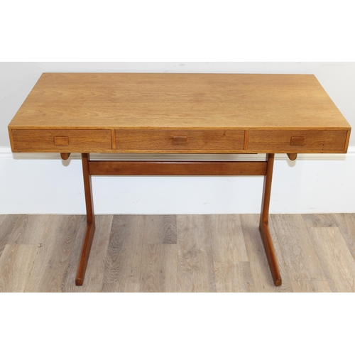 21 - Georg Petersens for GP Farum - a retro Danish cantilever desk with 3 drawers, approx 116cm x 56cm x ... 