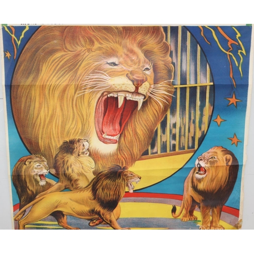 401 - An extremely rare Sir Robert Fossett's Mammoth Jungle Circus poster, c.1950's or 1960's for shows at... 