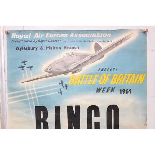 403 - 2 vintage local posters to inc 1961 dated Royal Air Forces Association Battle of Britain Bingo night... 