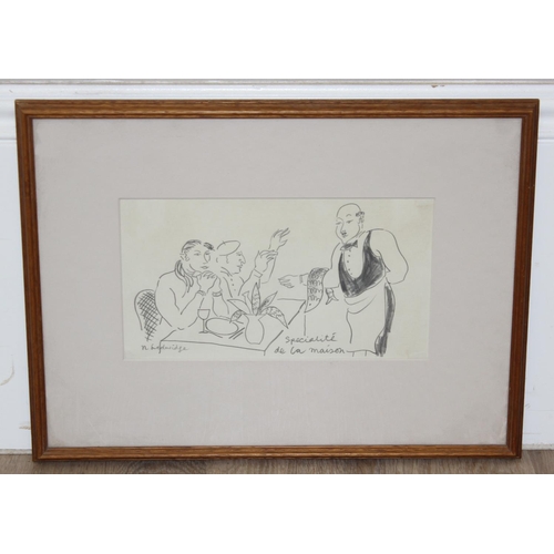 406 - N. Ledwidge? - a caricature pencil sketch entitled 