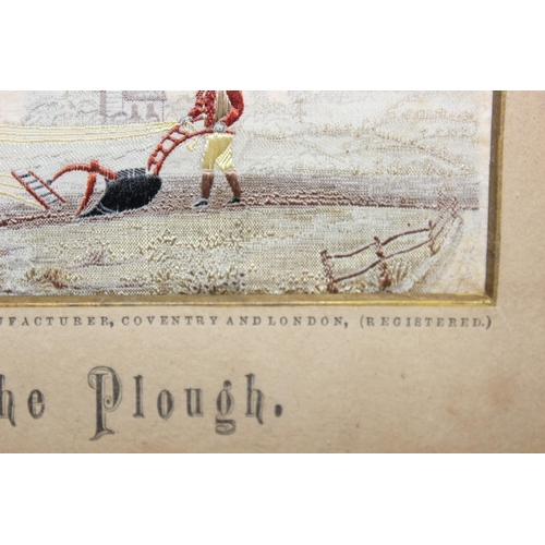 410 - 2 Antique Stevengraphs entitled 'God speed the plough' by Thomas Stevens and 'Ye Olde London street'... 