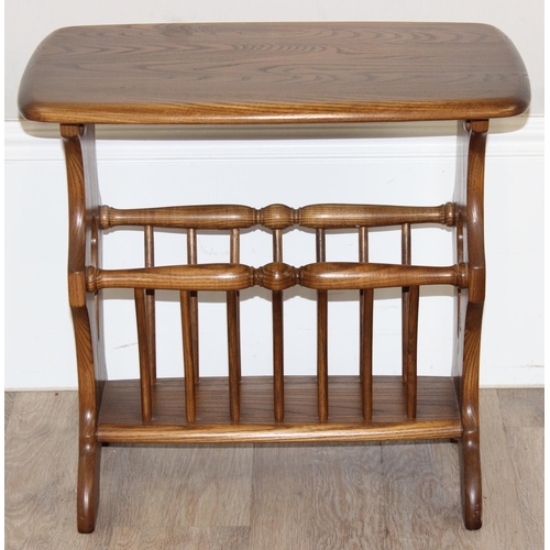 36 - 2 pieces of good quality Ercol furniture, one a side table with magazine rack and the other a nest o... 