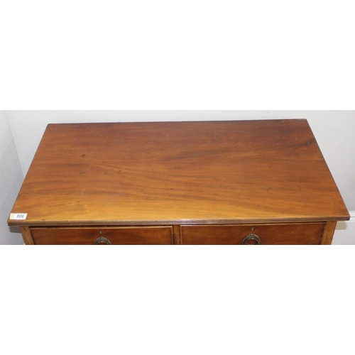 65 - A late Victorian mahogany 2 over 3 chest of drawer with brass handles ring, approx 107cm wide x 56cm... 