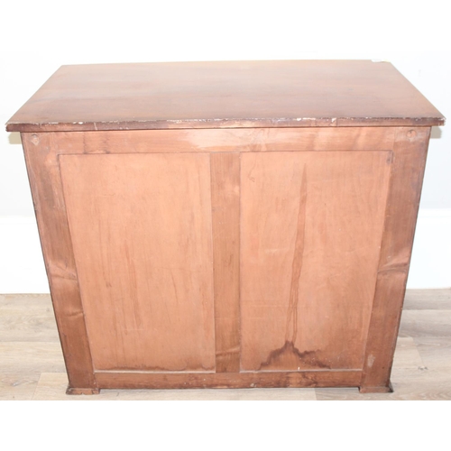 65 - A late Victorian mahogany 2 over 3 chest of drawer with brass handles ring, approx 107cm wide x 56cm... 