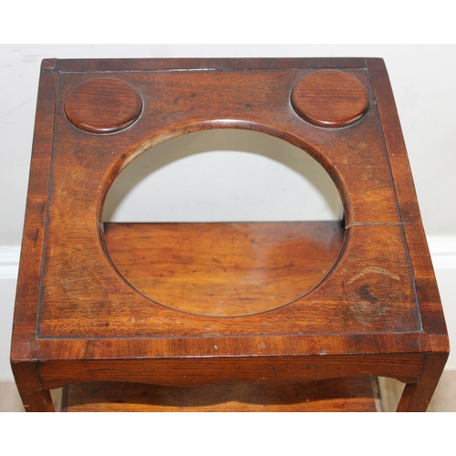 194 - A Georgian mahogany wash-stand with bowl and other ceramic pieces, approx 36cm x 36cm x 79cm