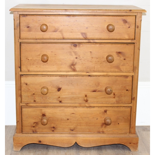 42 - A modern 4-drawer pine chest of drawers, approx 84cm x 46cm x 95cm H