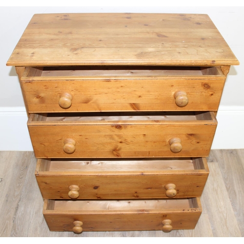 42 - A modern 4-drawer pine chest of drawers, approx 84cm x 46cm x 95cm H