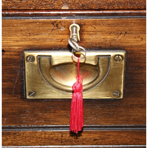 174 - An unusual campaign style 2 door cupboard formed as a 6 drawer chest with brass fittings, approx 117... 