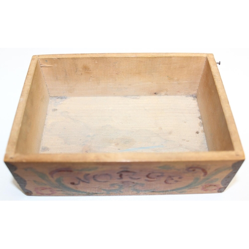 288 - 3 various wooden boxes to include a Tunbridgeware style writing box and a rosewood keepsake box, lar... 