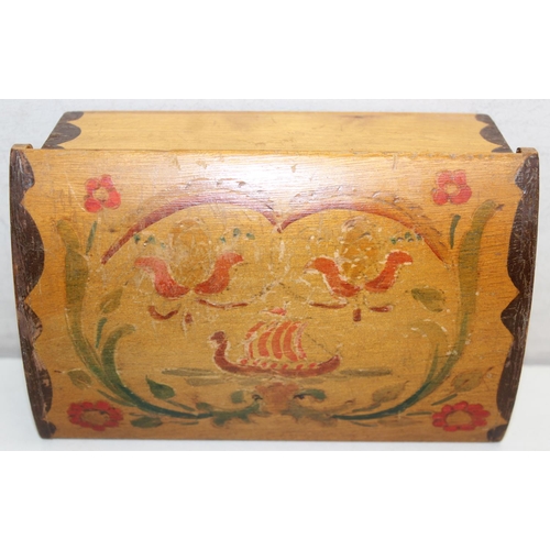 288 - 3 various wooden boxes to include a Tunbridgeware style writing box and a rosewood keepsake box, lar... 