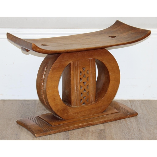 289 - Vintage Ashanti wooden stool or Dwa, approx 53cm x 26cm x 41cm