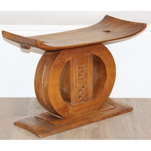 289 - Vintage Ashanti wooden stool or Dwa, approx 53cm x 26cm x 41cm