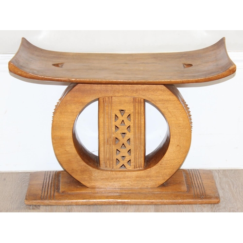 289 - Vintage Ashanti wooden stool or Dwa, approx 53cm x 26cm x 41cm