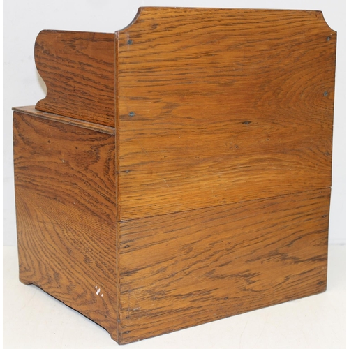 293 - An Art Deco period light-oak table/desk top organiser with tambour front, approx 31cm x 27cm x 37cm