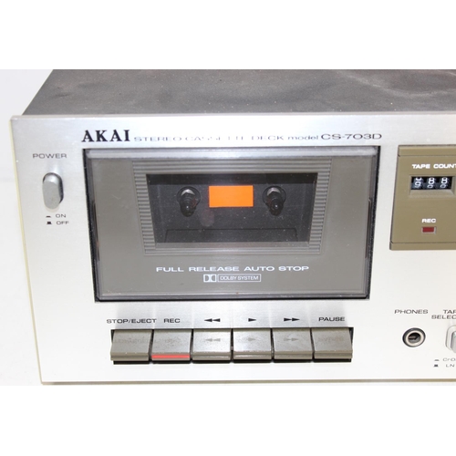 719 - Vintage Akai stereo cassette deck model CS-703D